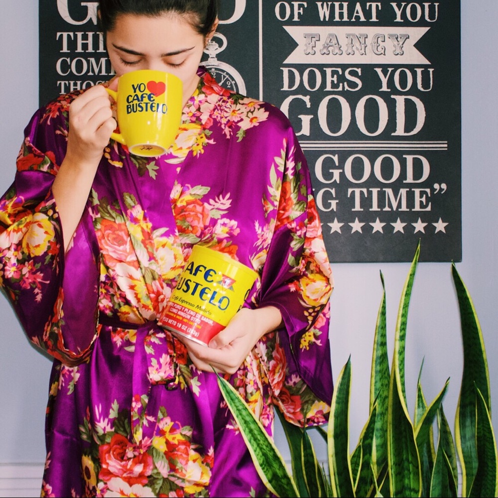 Vibrant Floral Silk Robe